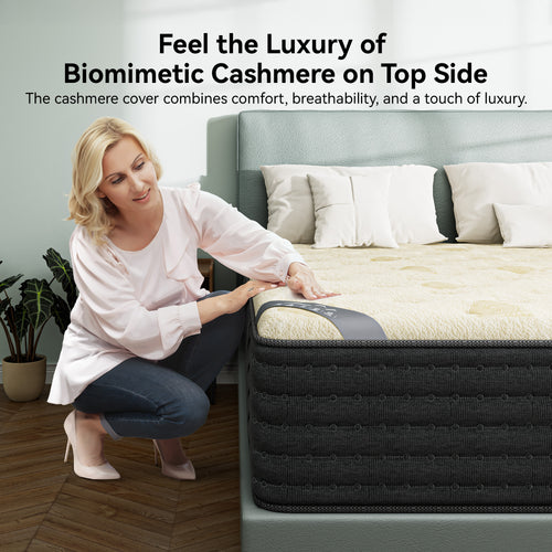 Babo Care 12 inch Queen Size Mattress, Dual-Sided Mattress, Memory Foam Hybrid Mattress in a Box, Individually Pocketed Springs, Motion Isolation, CertiPUR-US Certified, Medium Firm