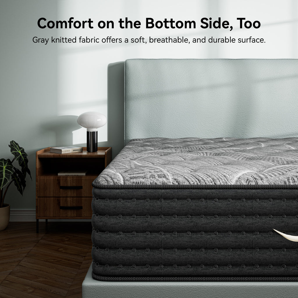 Babo Care 12 inch Queen Size Mattress, Dual-Sided Mattress, Memory Foam Hybrid Mattress in a Box, Individually Pocketed Springs, Motion Isolation, CertiPUR-US Certified, Medium Firm