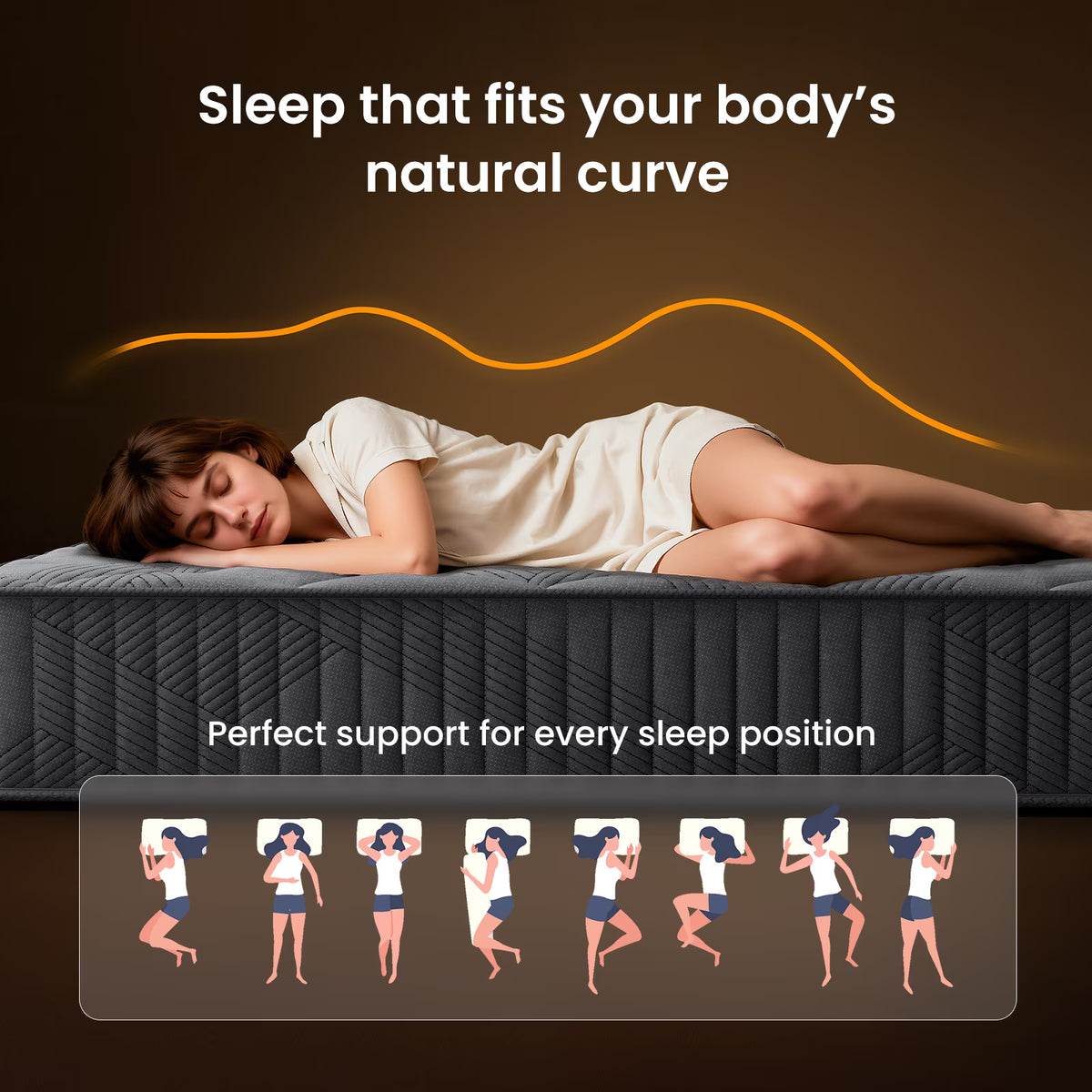 Babo Care Queen Mattress, 10 Inch Hybrid Mattress with Firm Support, Mattress in a Box, Fiberglass-Free & CertiPUR-US