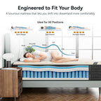 Babo Care Queen Size,12" Hybrid Memory Foam Mattress Spring Mattress In a Box,Medium Firm