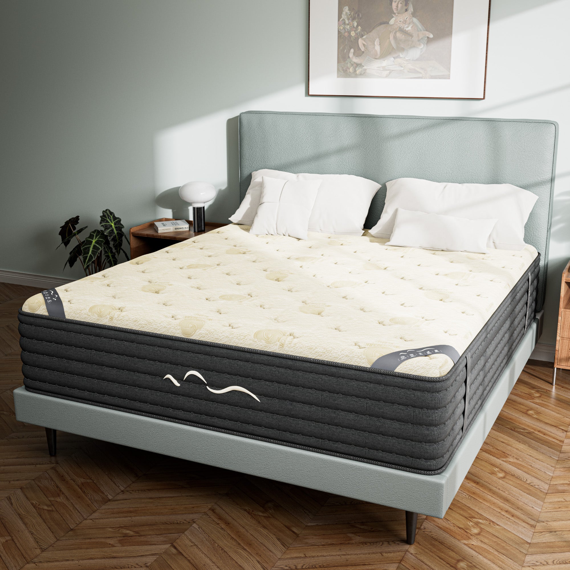 Babo Care 12 inch Queen Size Mattress, Dual-Sided Mattress, Memory Foam Hybrid Mattress in a Box, Individually Pocketed Springs, Motion Isolation, CertiPUR-US Certified, Medium Firm