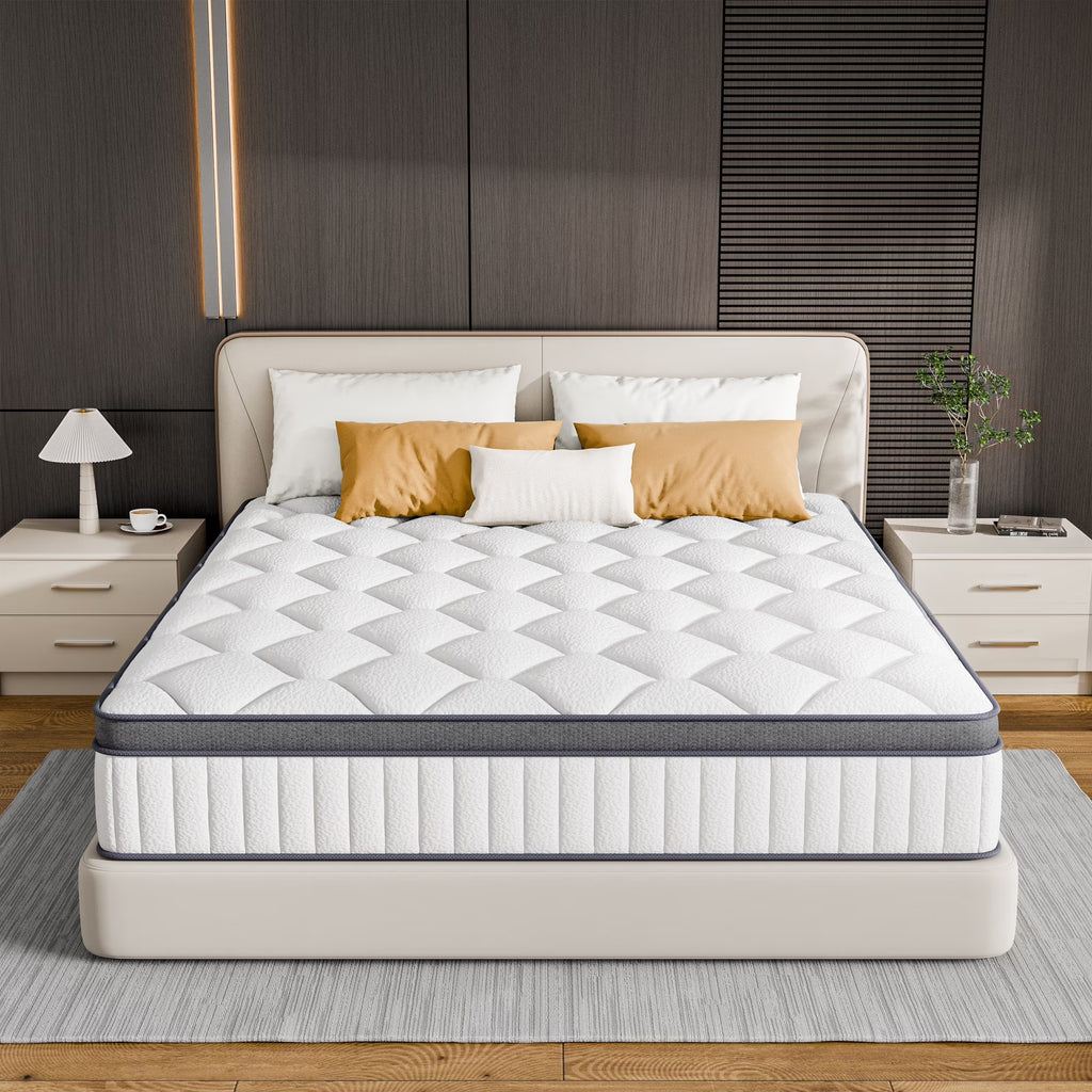 Babo Care 12 inch Twin Hybrid Mattress with Bamboo Charcoal Layer, Medium Firm Support, Gel Memory Foam, Individually Pocketed Coils, Motion Isolation, CertiPUR-US Certified