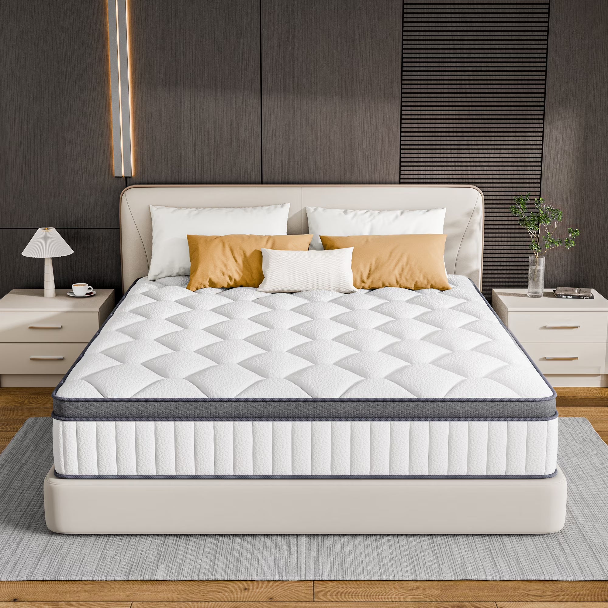 Babo Care 12 inch Twin Hybrid Mattress with Bamboo Charcoal Layer, Medium Firm Support, Gel Memory Foam, Individually Pocketed Coils, Motion Isolation, CertiPUR-US Certified