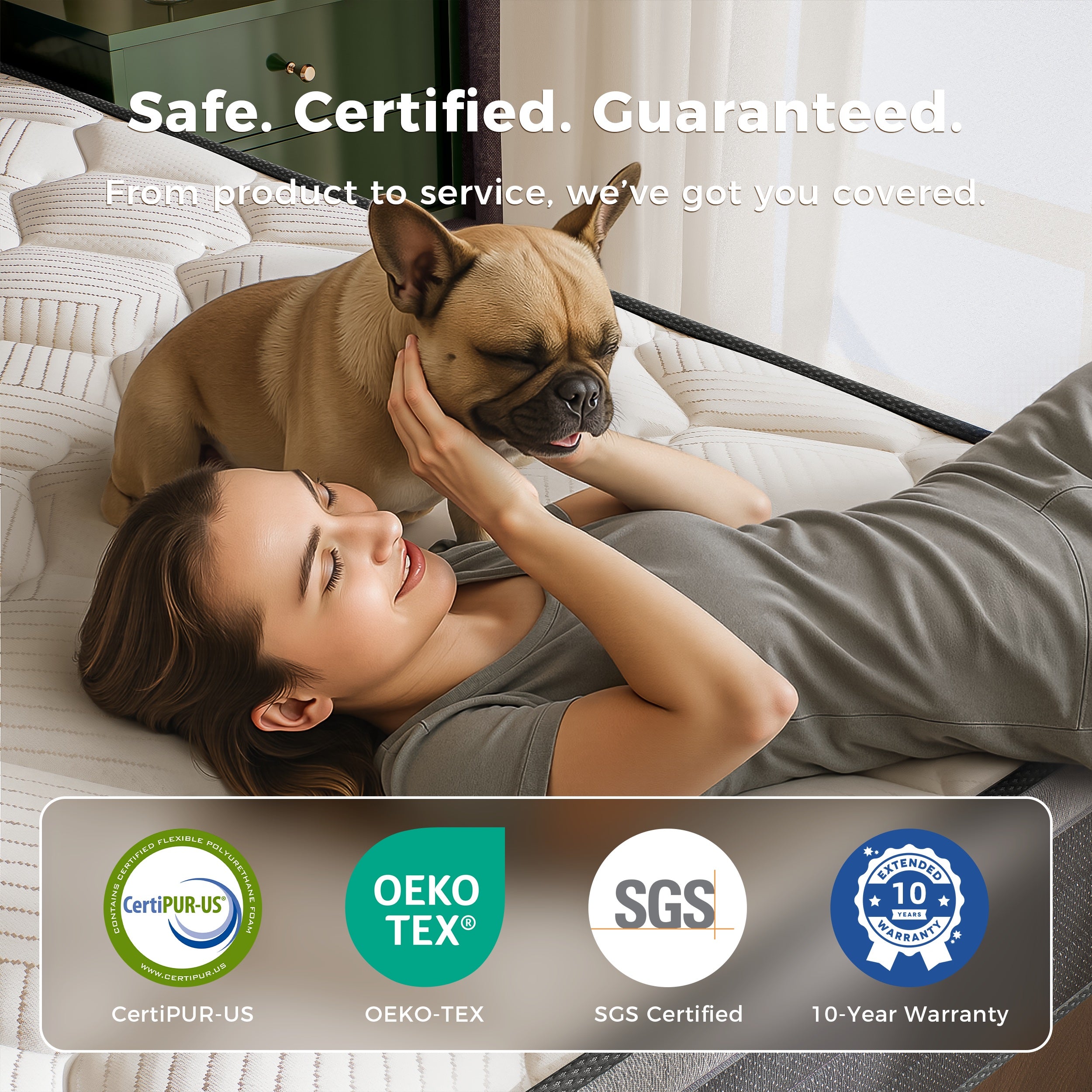 Babo Care Queen Mattress,10 inch Hybrid Mattress in a Box,Individually Pocket Springs,Cooling-Gel Memory Foam,Medium Feel for Pressure Relief,Motion Isolation,CertiPUR-US Certified,Colchones Queen