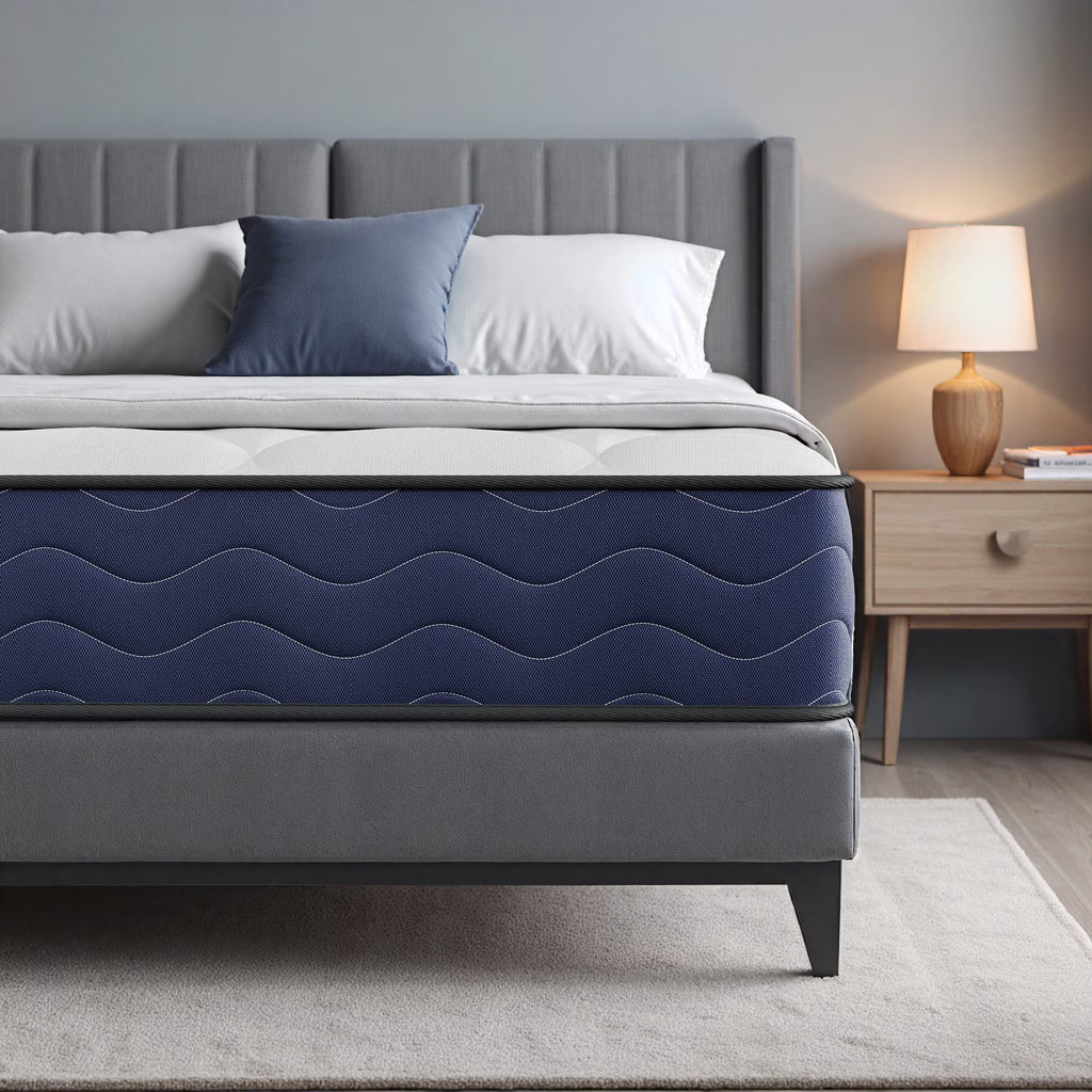 Babo Care King Mattress, 10 inch Cooling Memory Foam Mattress, Hybrid Firm Mattress in a Box, Pocket Spring, Pressure Relief, CertiPUR-US Certified