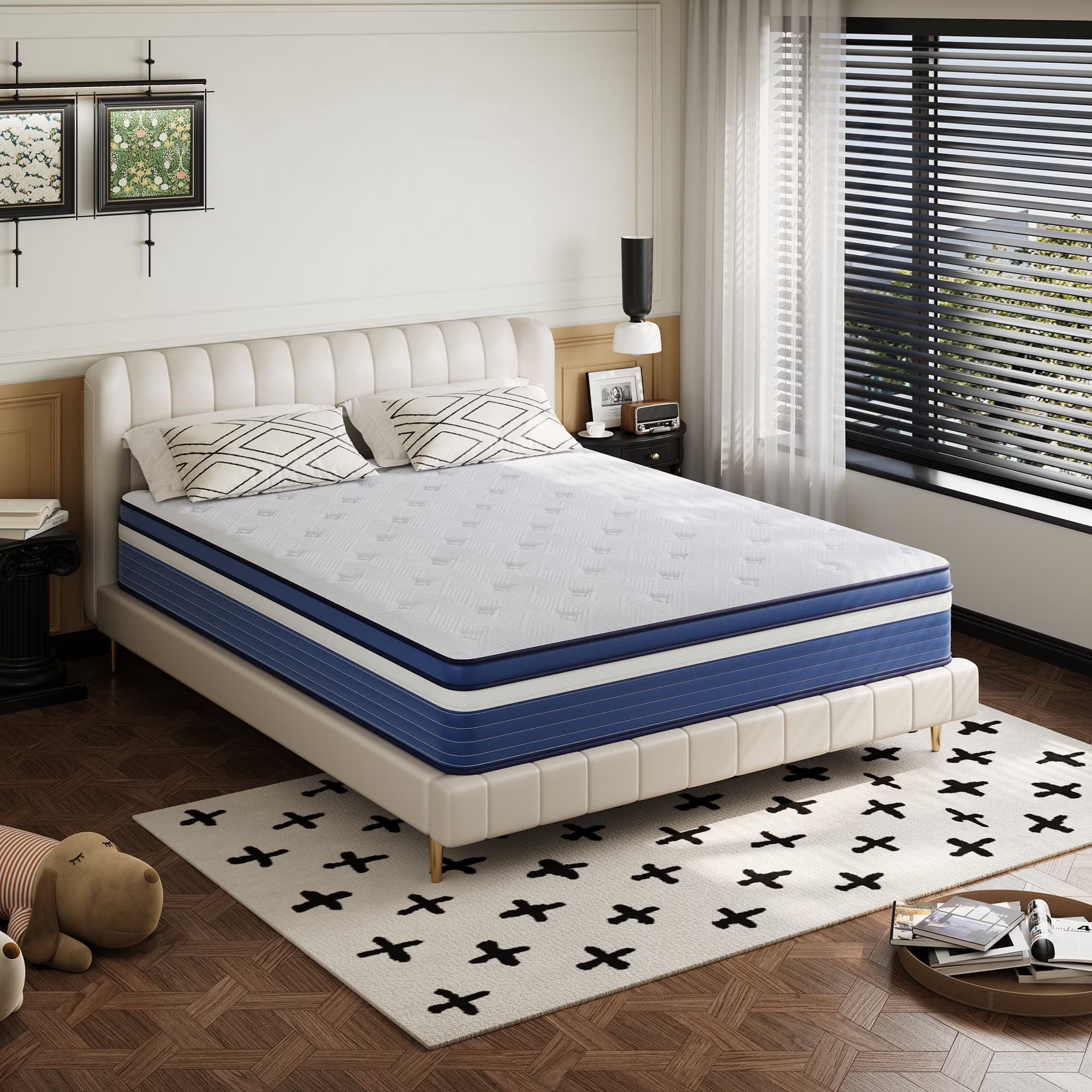 Babo Care 10 inch Full Size Mattress, Medium Hybrid Mattress for Side Sleepers, Pressure Relief, Individually Pocketed Springs, Motion Isolation, CertiPUR-US Certified