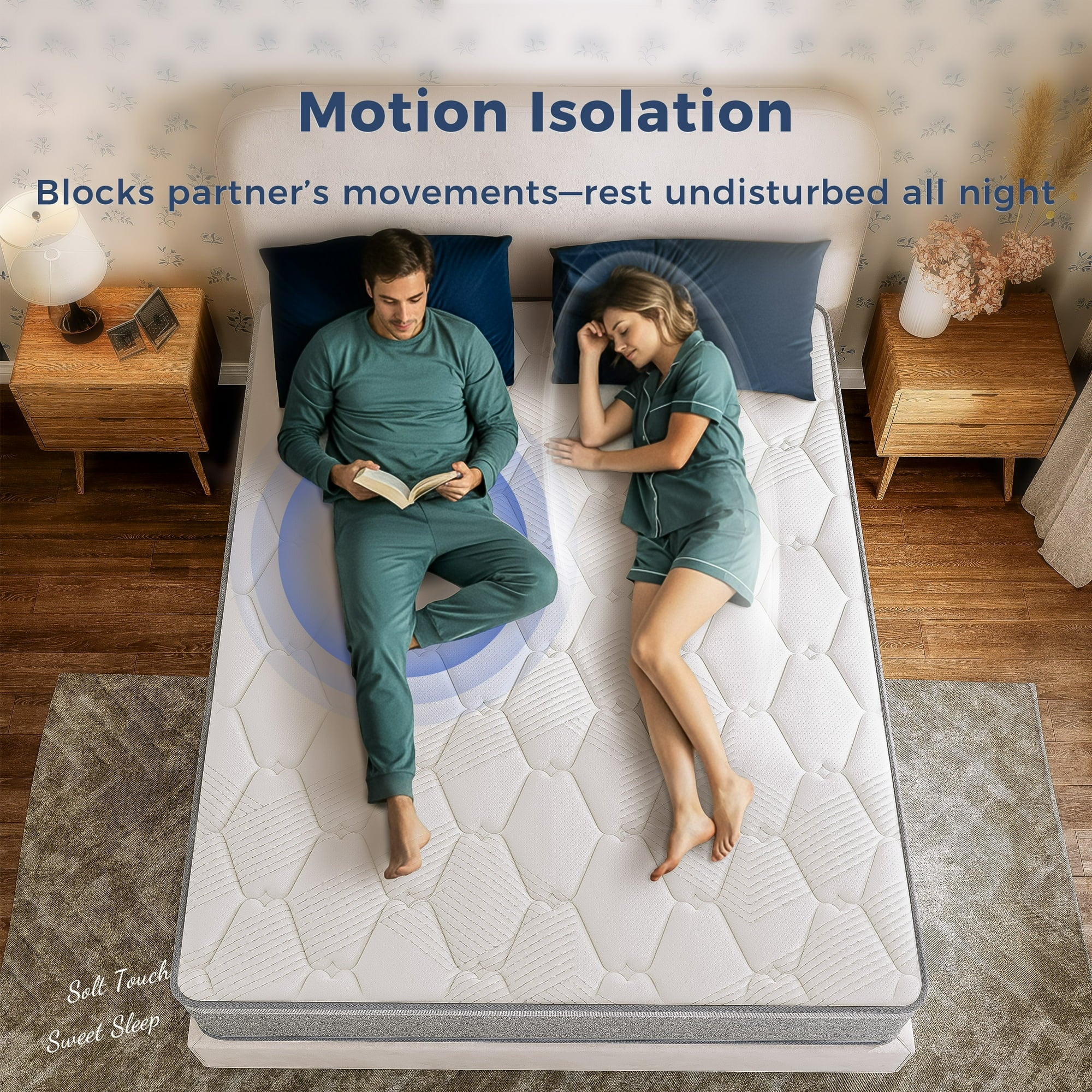 Babo Care Full Hybrid Mattress, Mattress in a Box, 10 inch Pocket Spring, Medium Support, Pressure Relief, CertiPUR-US Certified