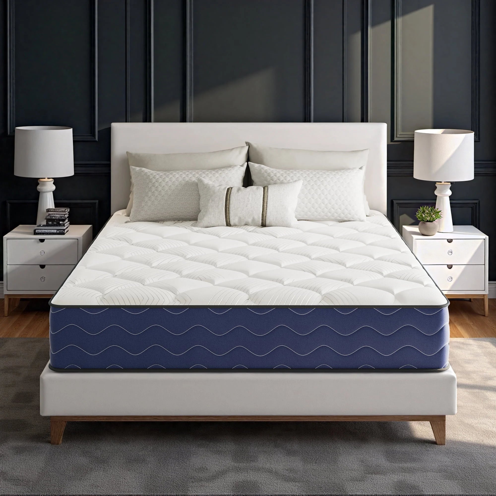 Babo Care Queen Mattress, 12 inch Cooling Memory Foam Mattress, Hybrid Firm Mattress in a Box, Pocket Spring, Pressure Relief, CertiPUR-US Certified