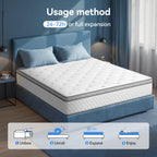 Babo Care Queen Mattress, 12-Inch Memory Foam, Hybrid Mattress with Independent Pocket Springs, Isolated Motion, Pressure Relief, Mattress in a Box