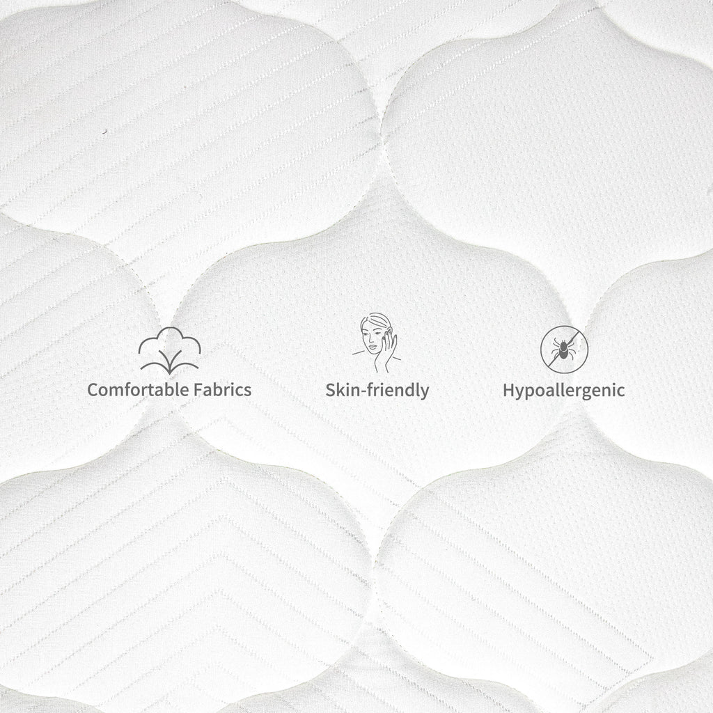 Babo Care Hybrid Queen Mattress, 12 inch Pocketed Coils & Memory Foam, Firm Support, Motion Isolation, Cool & Breathable, CertiPUR-US Certified