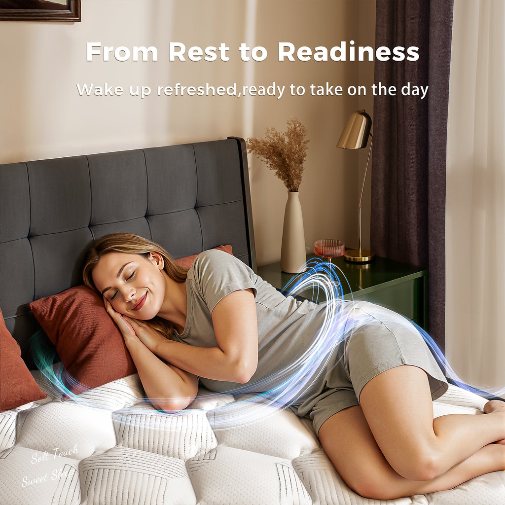 Babo Care Queen Mattress,10 inch Hybrid Mattress in a Box,Individually Pocket Springs,Cooling-Gel Memory Foam,Medium Feel for Pressure Relief,Motion Isolation,CertiPUR-US Certified,Colchones Queen