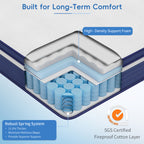 Babo Care Twin-XL 8 inch Cooling Gel Memory Foam Hybrid Mattress with Individually Pocketed Coils, Medium Support, Motion Isolation, Mattress in a Box, CertiPUR-US Certified