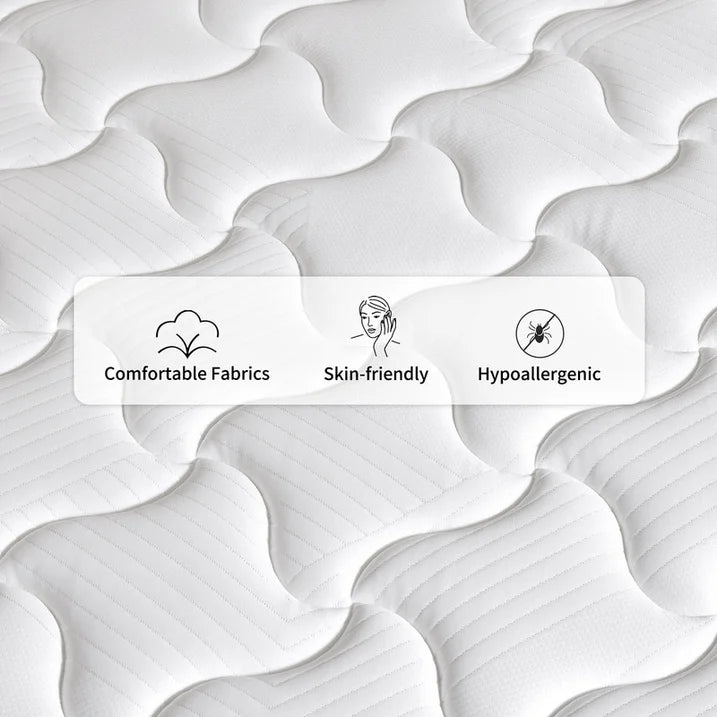 Babo Care Queen Mattress, 12 Inch Queen Hybrid Mattress in a Box, Anti-Static Fabric, Upgrade Individually Pocket Springs, Medium, Pressure Relief, Breathable Comfort, CertiPUR-US Certified