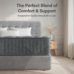 Babo Care Queen Size Mattress, 10 Inch Hybrid Queen Mattress in a Box, Medium Firm Memory Foam and Pocket Springs, Edge Support, Pressure Relief