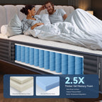Babo Care Queen Size,12" Hybrid Memory Foam Mattress Spring Mattress In a Box,Medium Firm