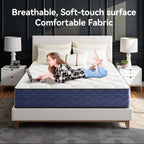 Babo Care Queen Mattress, 12 inch Cooling Memory Foam Mattress, Hybrid Firm Mattress in a Box, Pocket Spring, Pressure Relief, CertiPUR-US Certified