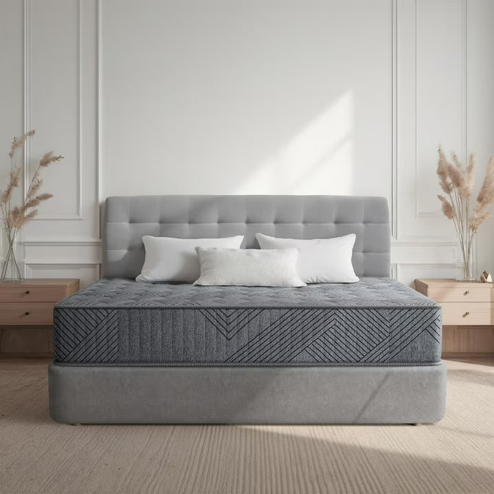 Babo Care Queen Size Mattress, 10 Inch Hybrid Queen Mattress in a Box, Medium Firm Memory Foam and Pocket Springs, Edge Support, Pressure Relief