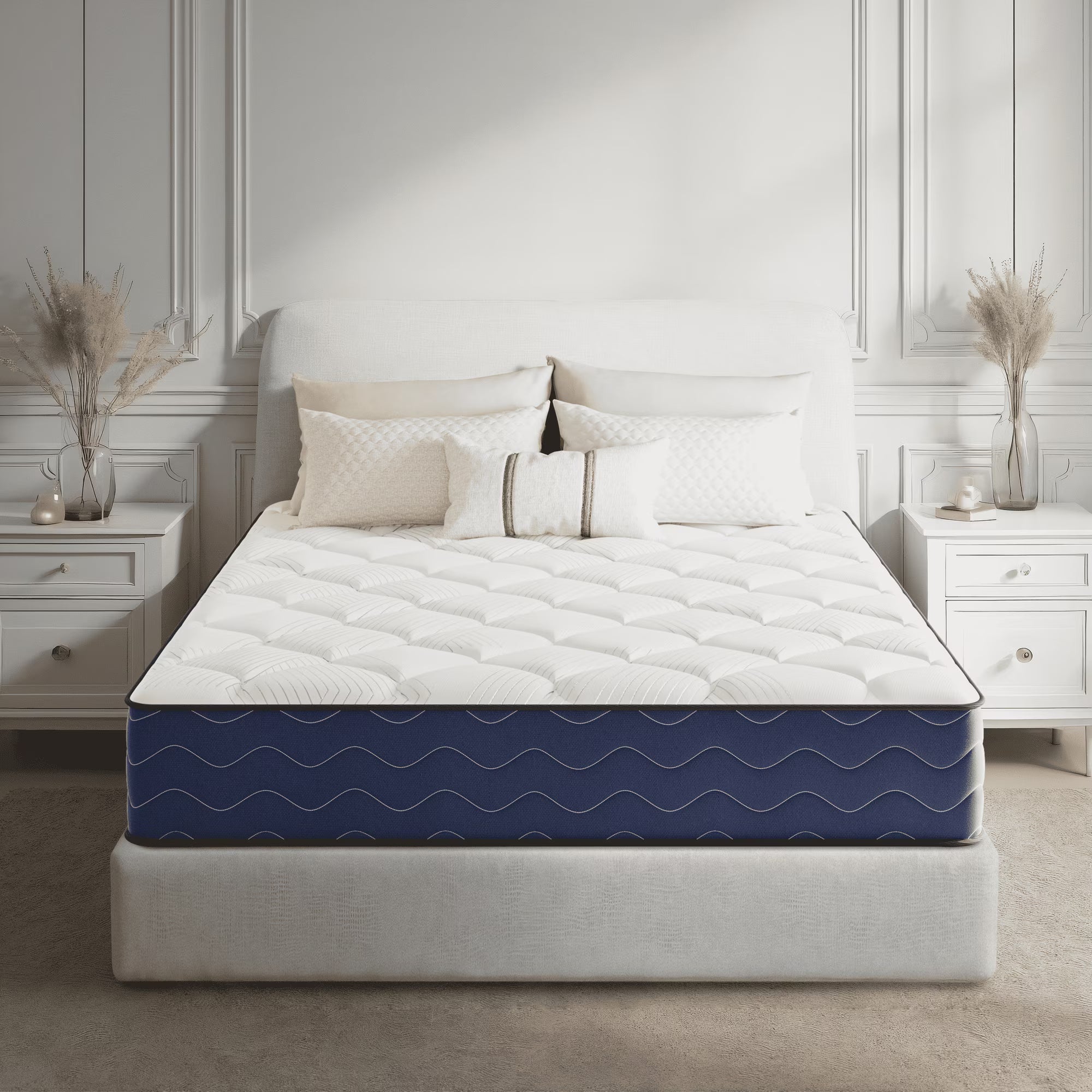 Babo Care King Mattress, 10 inch Cooling Memory Foam Mattress, Hybrid Firm Mattress in a Box, Pocket Spring, Pressure Relief, CertiPUR-US Certified