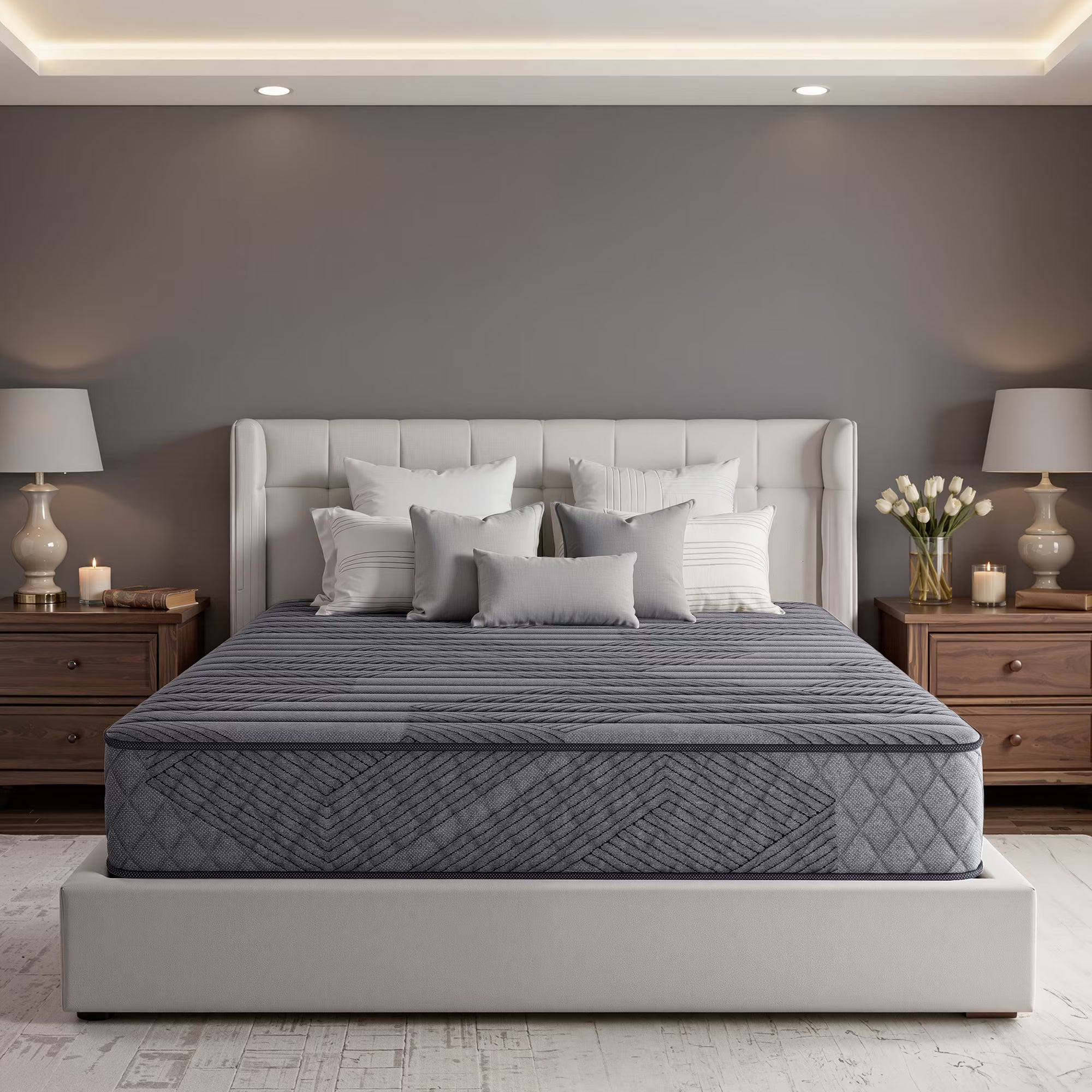POSMOND 14-inch Full Hybrid Mattress in a Box, Firm Support Mattress with Memory Foam & Pocket Coils for Back & Stomach Sleepers,CertiPUR-US Certified