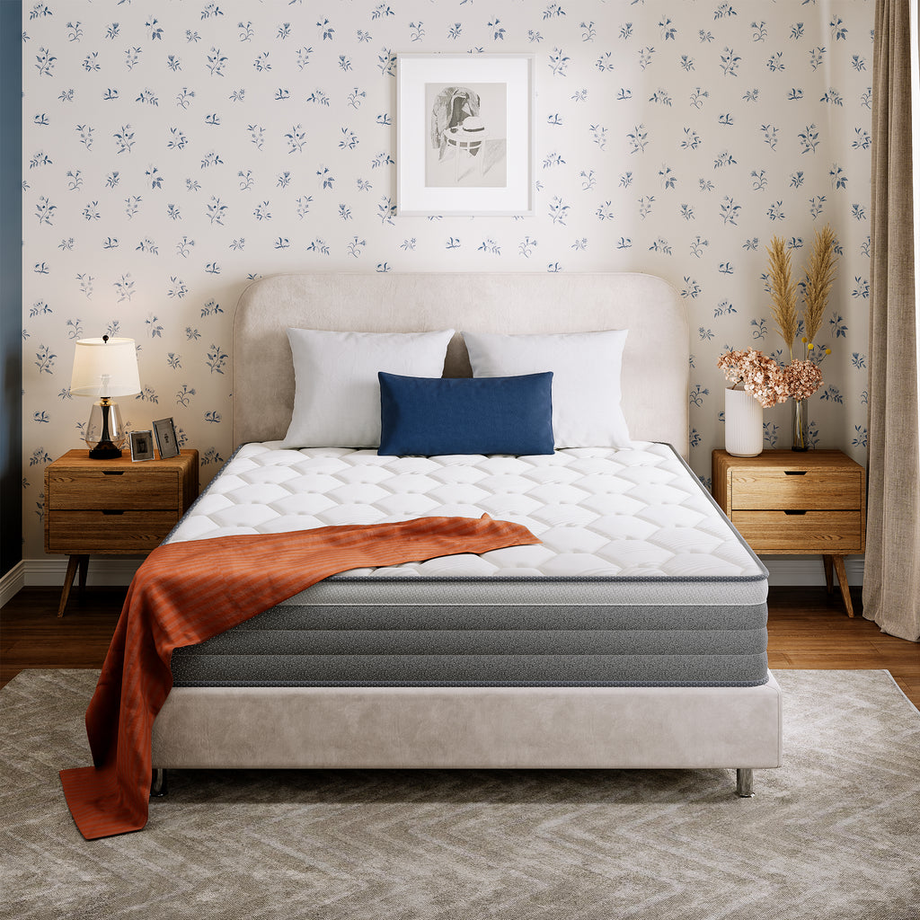 POSMOND Queen Mattress, 12 inch Hybrid Mattress in a Box, Upgrade Individually Pocket Springs, Medium, Anti-static Fabric,Pressure Relief, Breathable Comfort and Durable, CertiPUR-US Certified