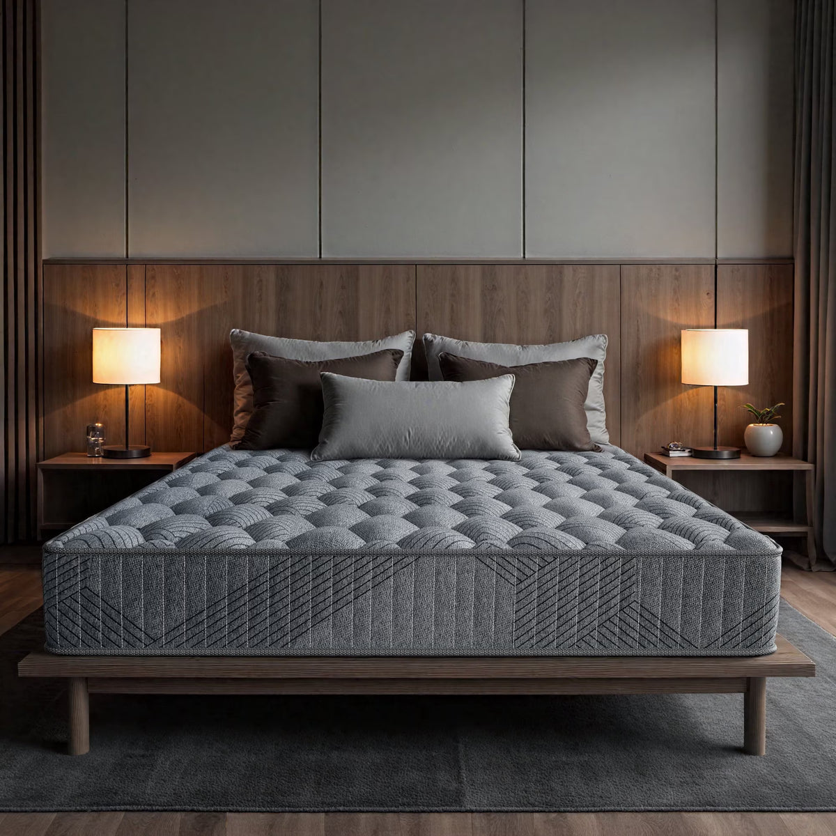 Babo Care 12 inch King Size Mattress, Firm, Cooling Wave Foam, Hybrid Mattress, Pocketed Springs, Motion Isolation, CertiPUR-US Certified, Bed in a Box