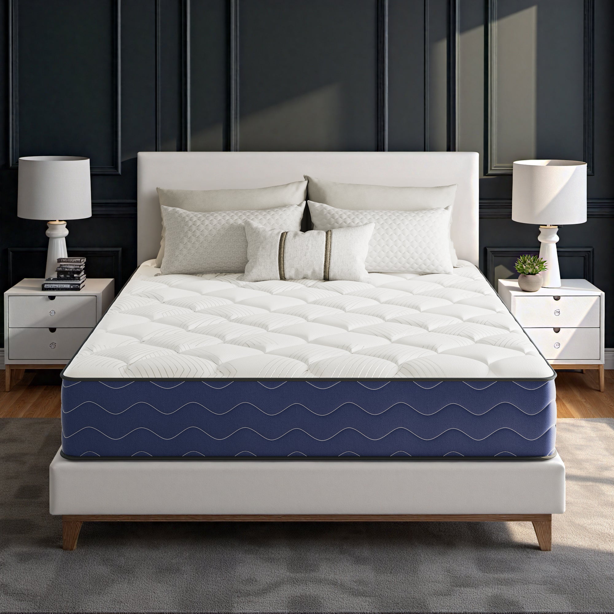 Babo Care Queen Mattress,12 Inch Hybrid Mattress,Memory Foam with Individually Pocket Springs,Firm Mattress in Box,CertiPUR-US,Anti-Static Fabric