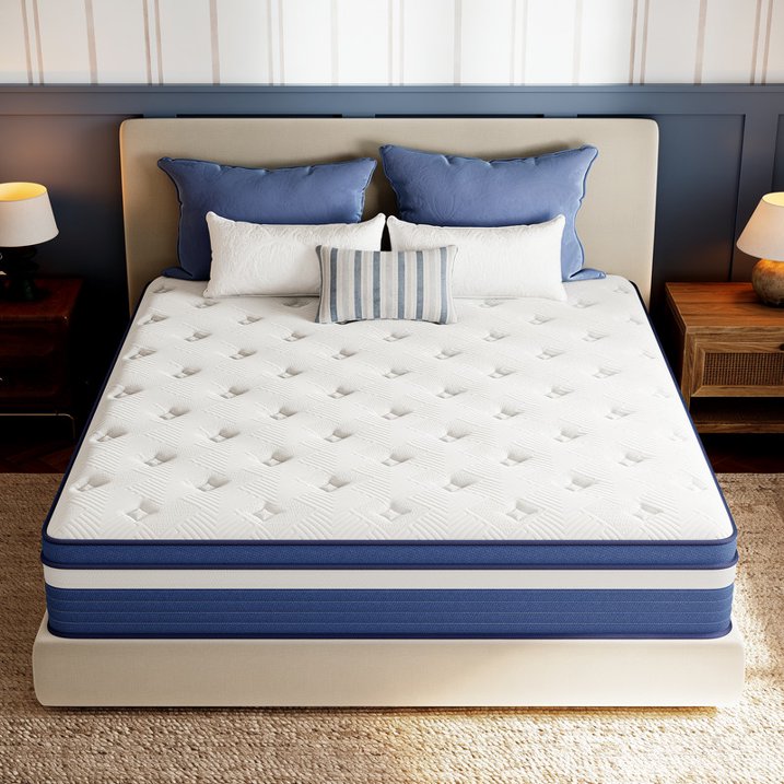 Babo Care Queen Mattress, 12 inch Medium Hybrid Mattress with Individually Pocketed Coils, Memory Foam Mattress, Spinal Support, Pressure Relief, Motion Isolation, Mattress in a Box