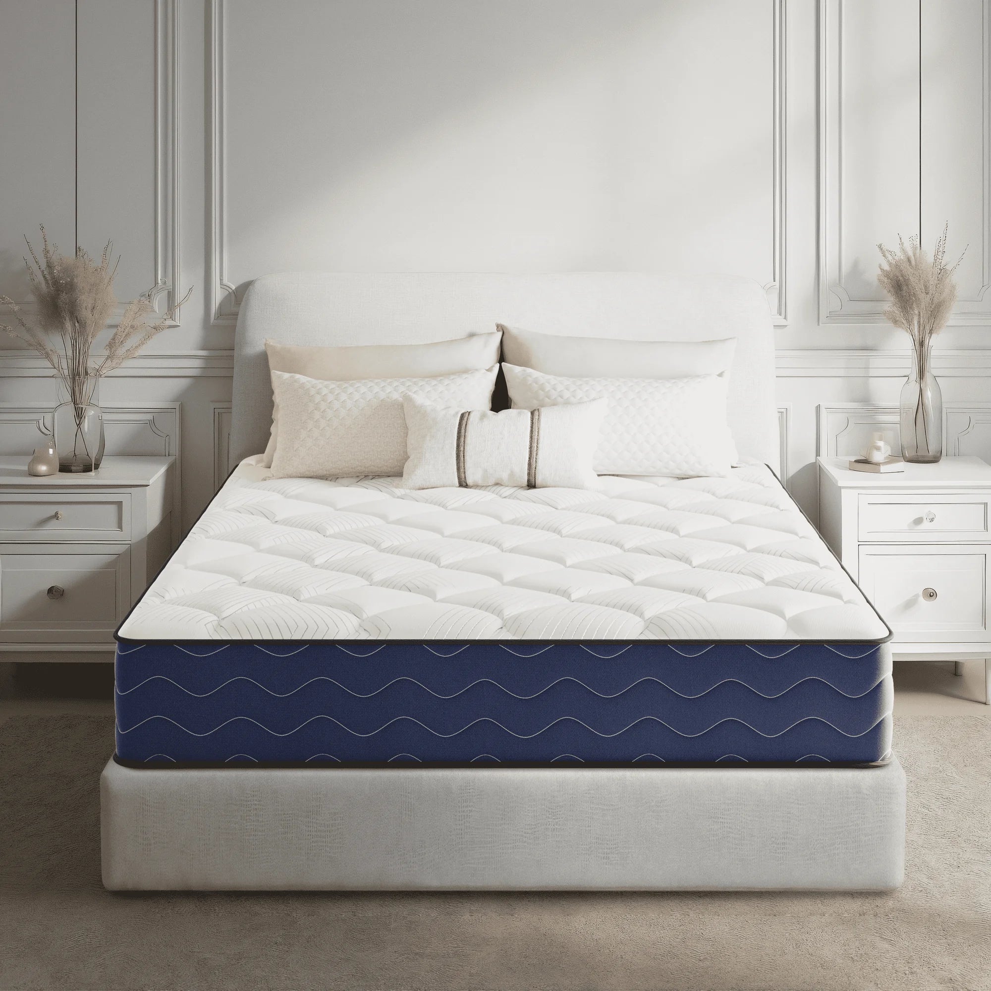 Babo Care Twin Mattress, 8 inch Cooling Memory Foam Mattress, Hybrid Firm Mattress in a Box, Pocket Spring, Pressure Relief, CertiPUR-US Certified