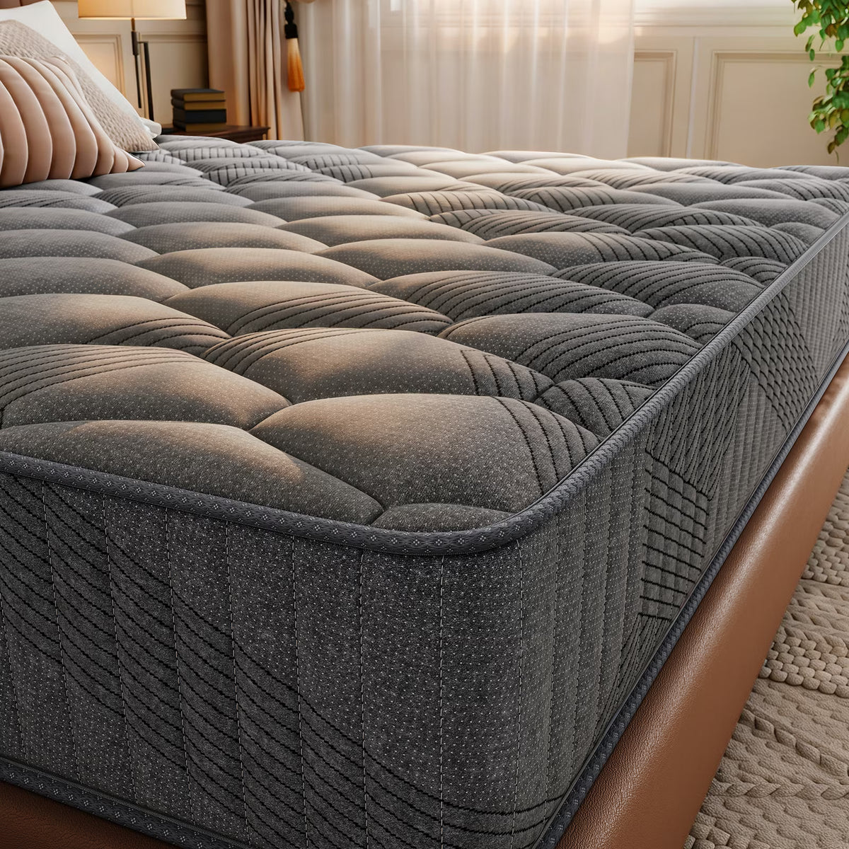 Babo Care Queen Mattress, 10 Inch Hybrid Mattress with Firm Support, Mattress in a Box, Fiberglass-Free & CertiPUR-US