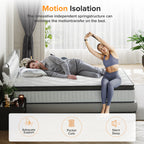 Babo Care Full Mattress, 10 inch Full Hybrid Mattress in a Box, Gel Memory Foam with Individually Wrapped Pocket Coils, Anti Pilling Fabric, Medium Firm, Pressure Relief, Cooling Sleep Support