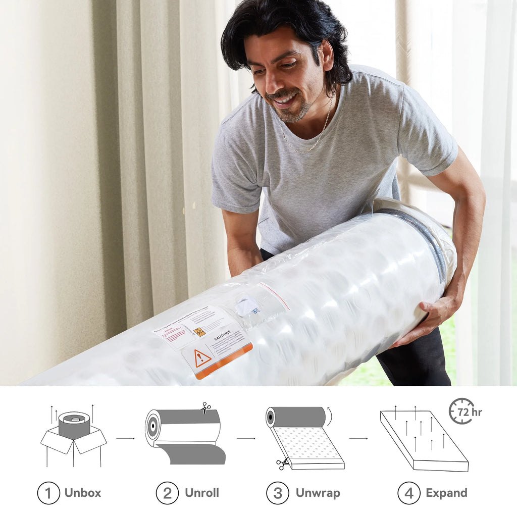 Babo Care Full Mattress, 12 inch Cooling Memory Foam Mattress, Hybrid Firm Mattress in a Box, Pocket Spring, Pressure Relief, CertiPUR-US Certified