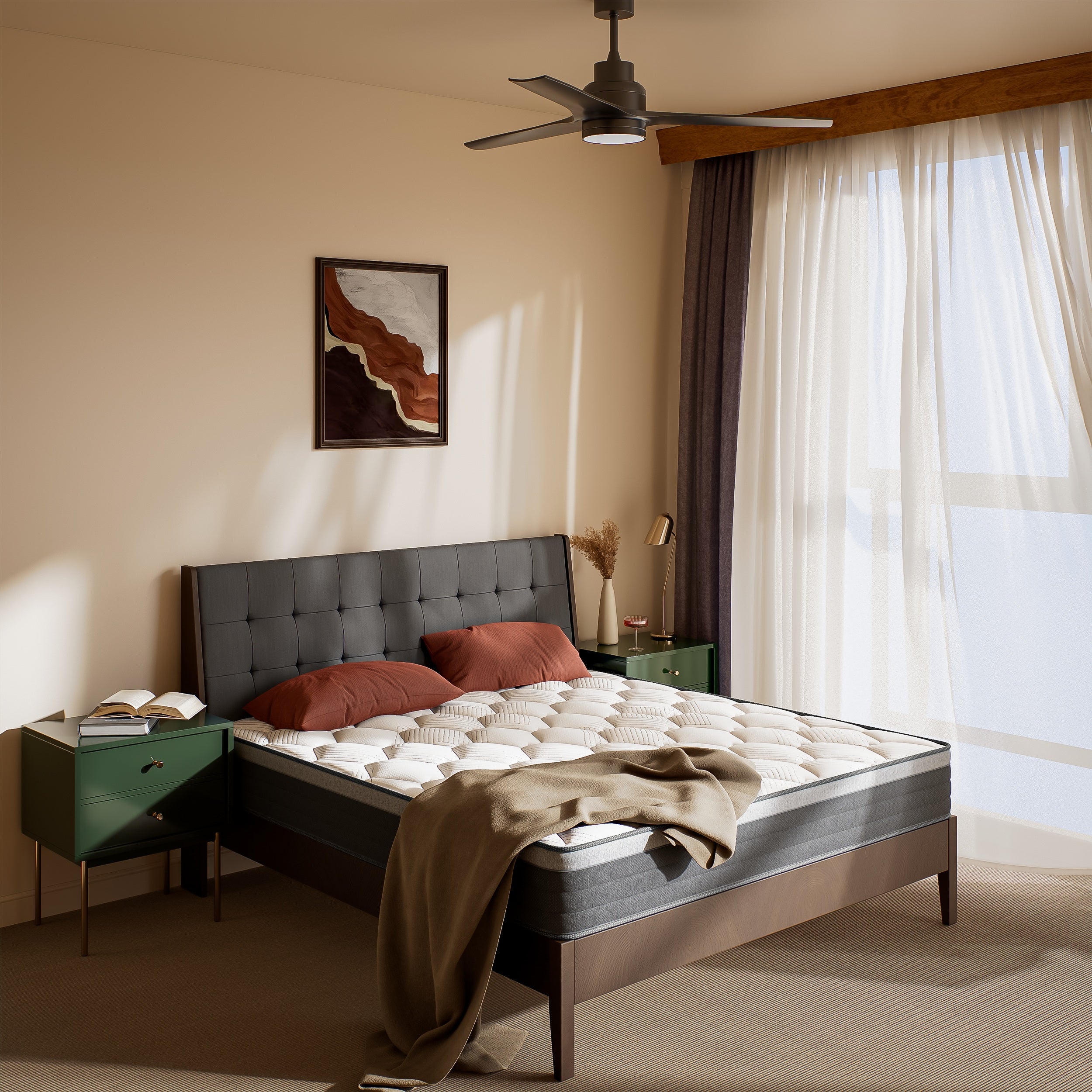 Babo Care Queen Mattress,10 inch Hybrid Mattress in a Box,Individually Pocket Springs,Cooling-Gel Memory Foam,Medium Feel for Pressure Relief,Motion Isolation,CertiPUR-US Certified,Colchones Queen