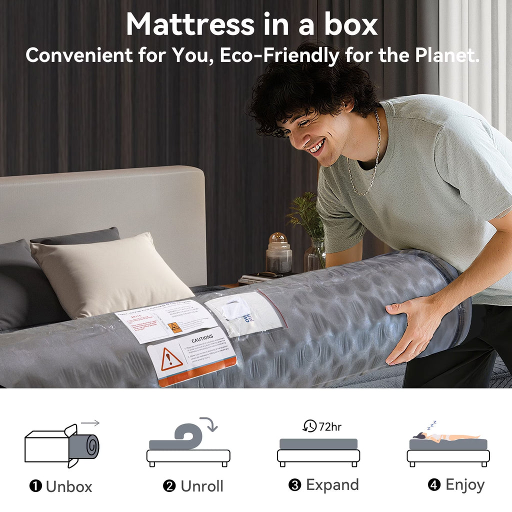 POSMOND 14-inch Full Hybrid Mattress in a Box, Firm Support Mattress with Memory Foam & Pocket Coils for Back & Stomach Sleepers,CertiPUR-US Certified