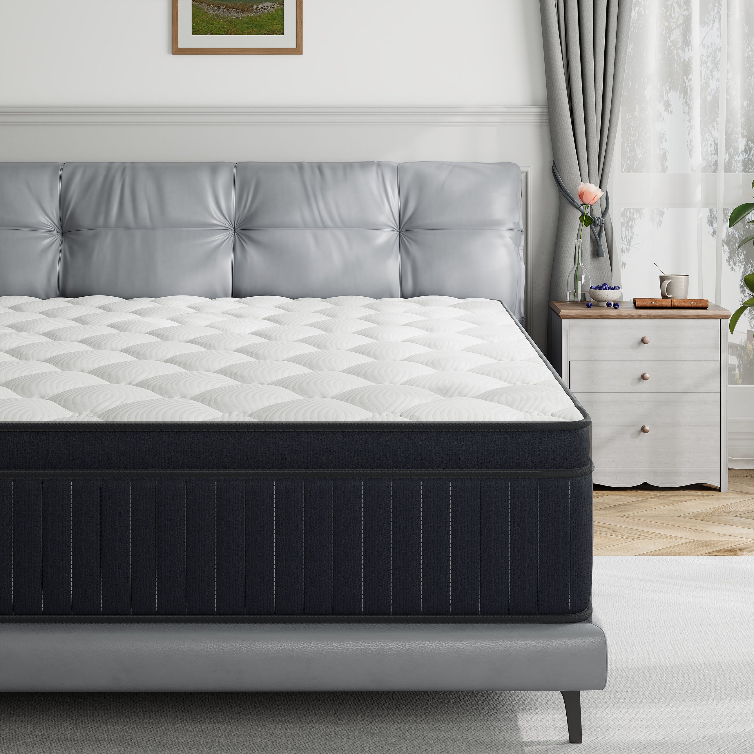 Queen Size,Babo Care 14 inch Cooling-Gel Memory Foam and Individually Pocket Innerspring Hybrid Mattress, Queen Mattress in a Box, CertiPUR-US Certified, Medium