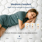 Babo Care Twin Hybrid Mattress, Mattress in a Box, 8 inch Pocket Spring, Medium Support, Pressure Relief, CertiPUR-US Certified