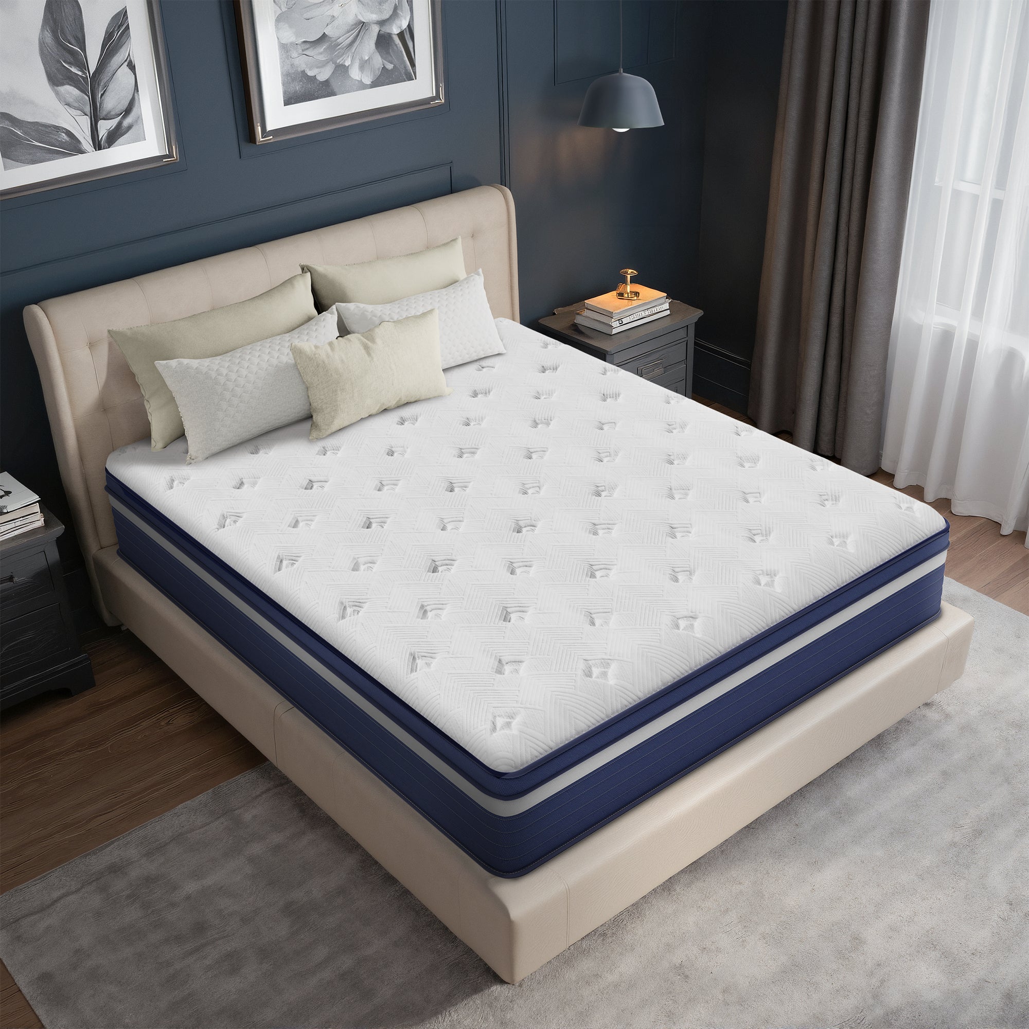 Babo Care Twin-XL 8 inch Cooling Gel Memory Foam Hybrid Mattress with Individually Pocketed Coils, Medium Support, Motion Isolation, Mattress in a Box, CertiPUR-US Certified