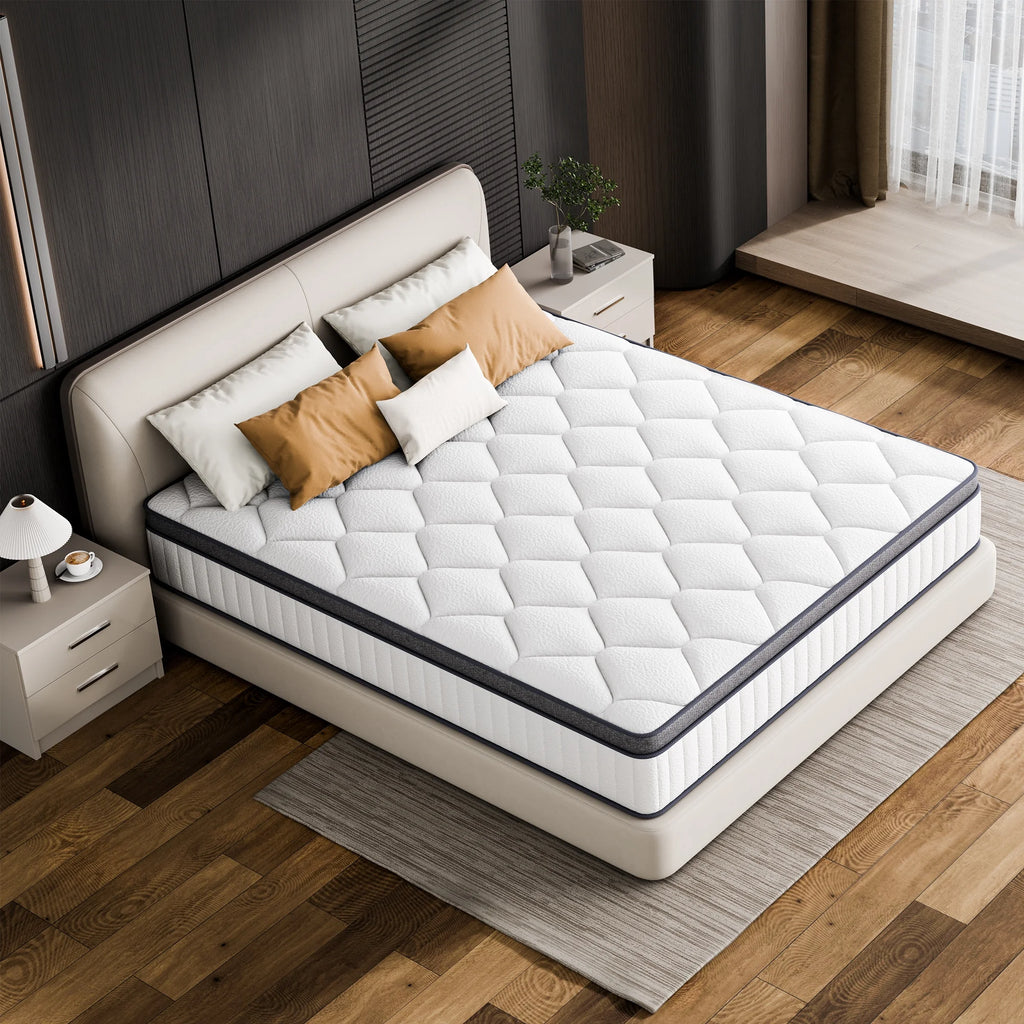Babo Care 12 inch Twin Hybrid Mattress with Bamboo Charcoal Layer, Medium Firm Support, Gel Memory Foam, Individually Pocketed Coils, Motion Isolation, CertiPUR-US Certified