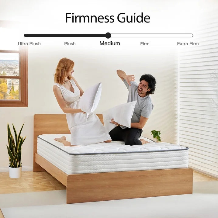 Babo Care Queen Mattress, 12 Inch Queen Hybrid Mattress in a Box, Anti-Static Fabric, Upgrade Individually Pocket Springs, Medium, Pressure Relief, Breathable Comfort, CertiPUR-US Certified