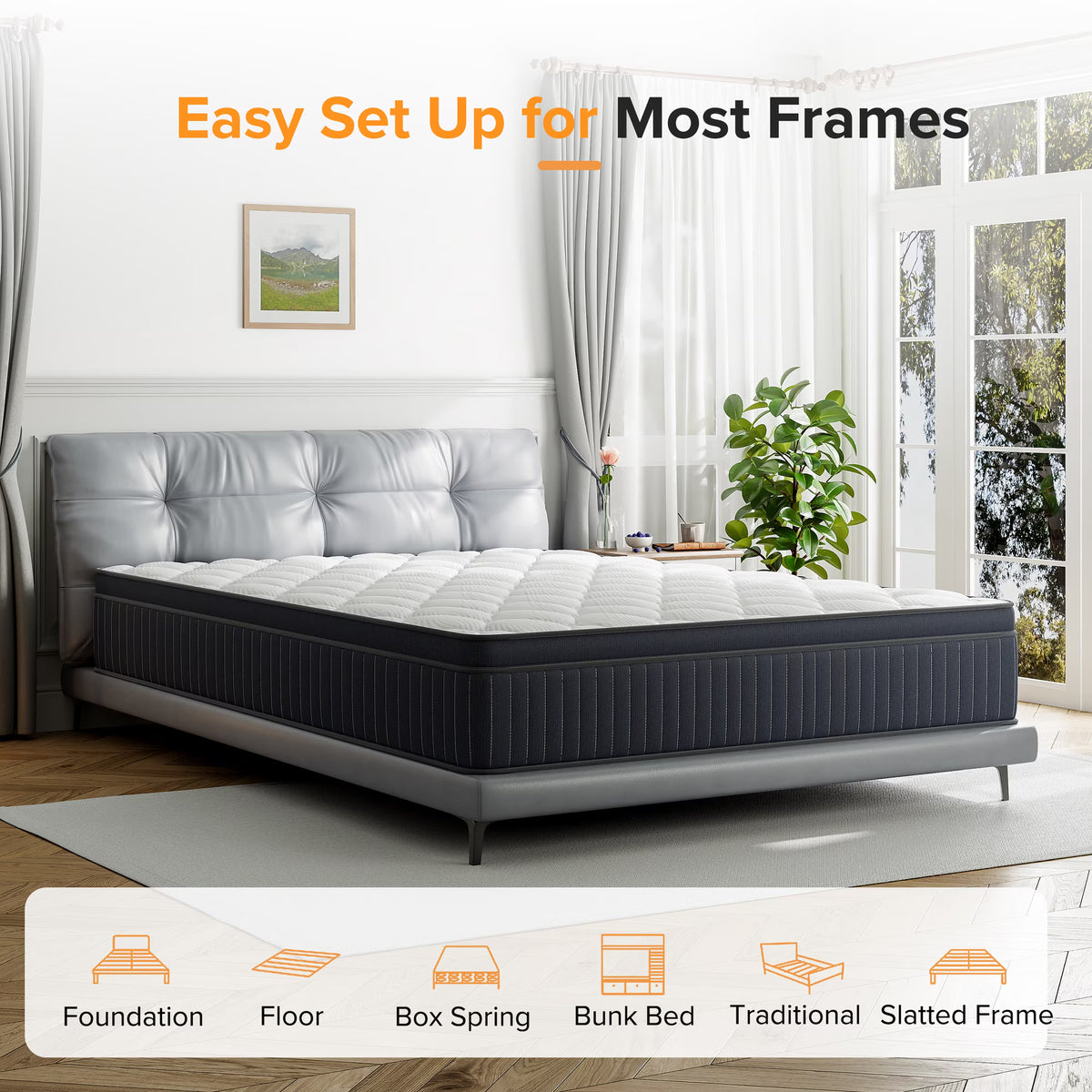 Full Mattress, Babo Care 10 Inch Cooling-Gel Memory Foam and Individually Pocket Innerspring Hybrid Mattress, Full Bed Mattress in a Box, CertiPUR-US Certified, Medium Full Size Mattress