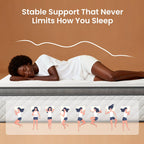 Babo Care Queen Mattress, 12-Inch Memory Foam, Hybrid Mattress with Independent Pocket Springs, Isolated Motion, Pressure Relief, Mattress in a Box