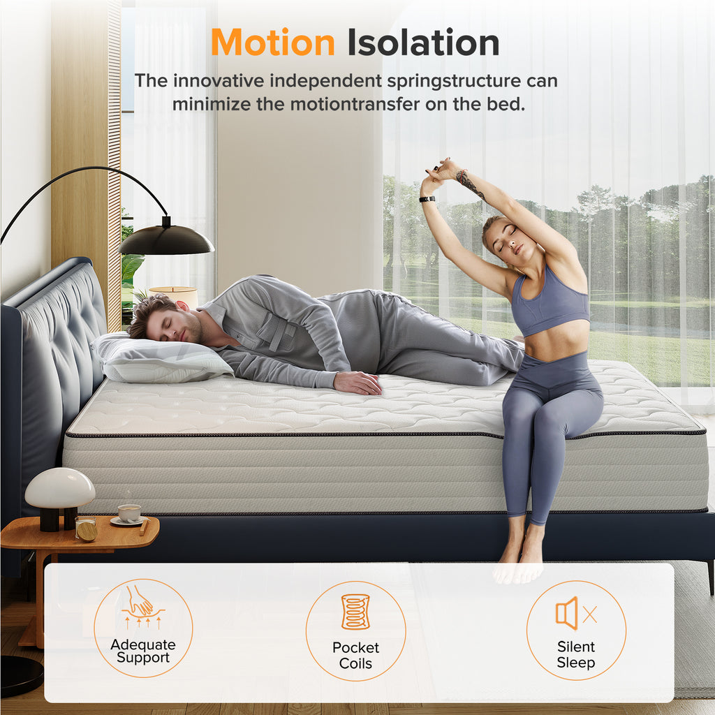Babo Care Queen Size,12" Hybrid Memory Foam Mattress Spring Mattress In a Box,Medium