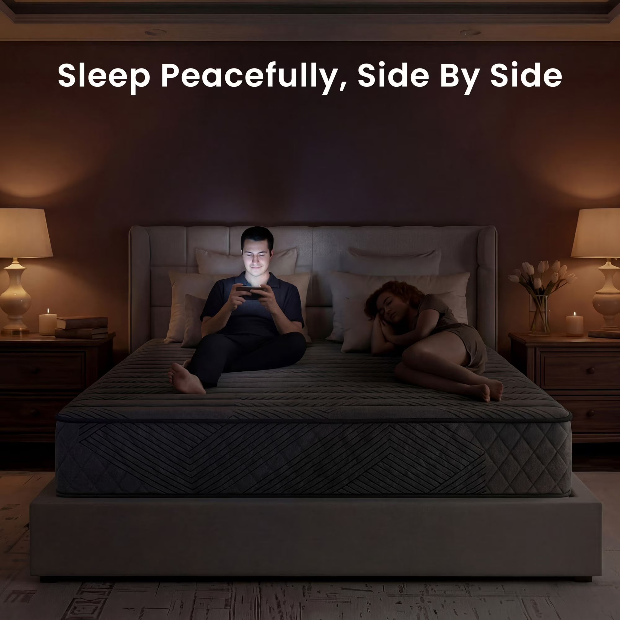 POSMOND 14-inch Full Hybrid Mattress in a Box, Firm Support Mattress with Memory Foam & Pocket Coils for Back & Stomach Sleepers,CertiPUR-US Certified