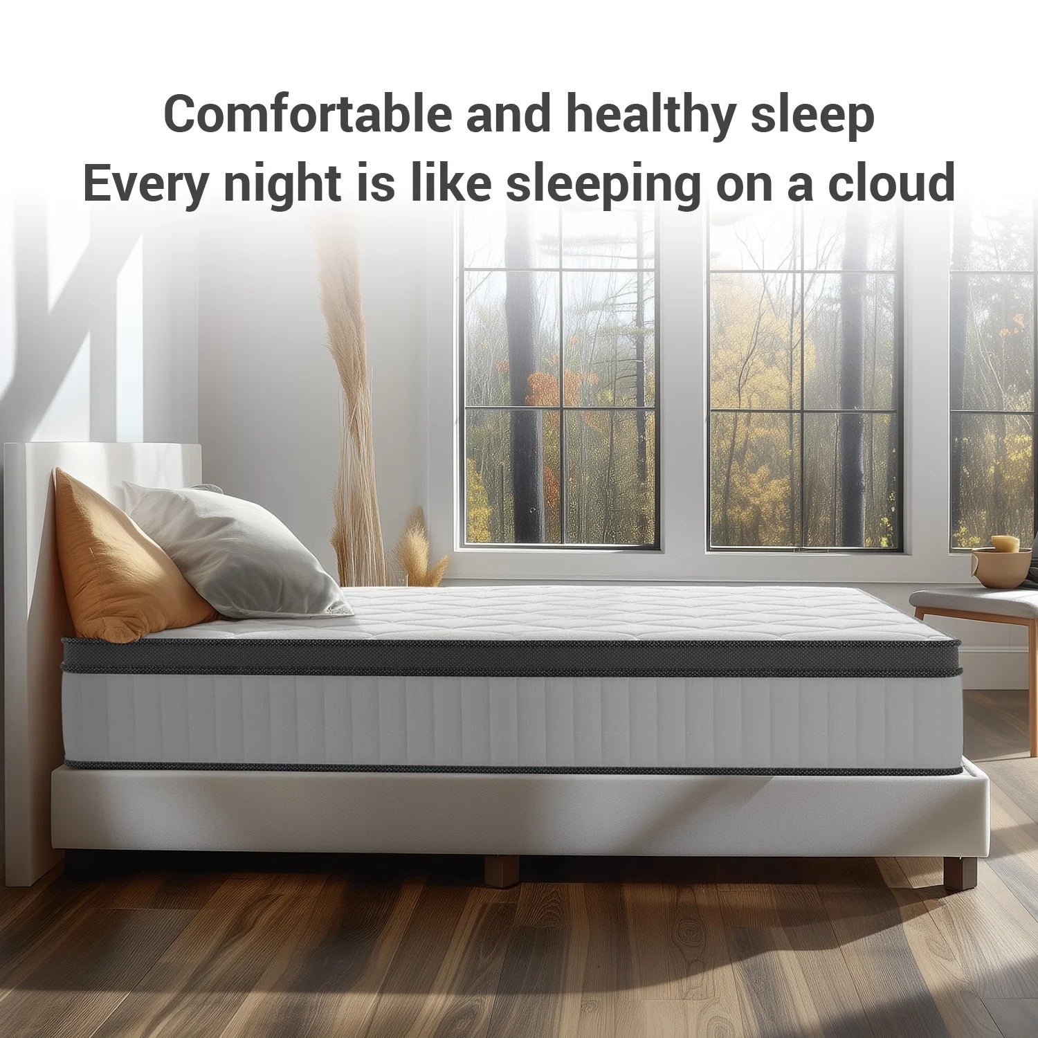 Babo Care 12 inch Twin Hybrid Mattress with Bamboo Charcoal Layer, Medium Firm Support, Gel Memory Foam, Individually Pocketed Coils, Motion Isolation, CertiPUR-US Certified