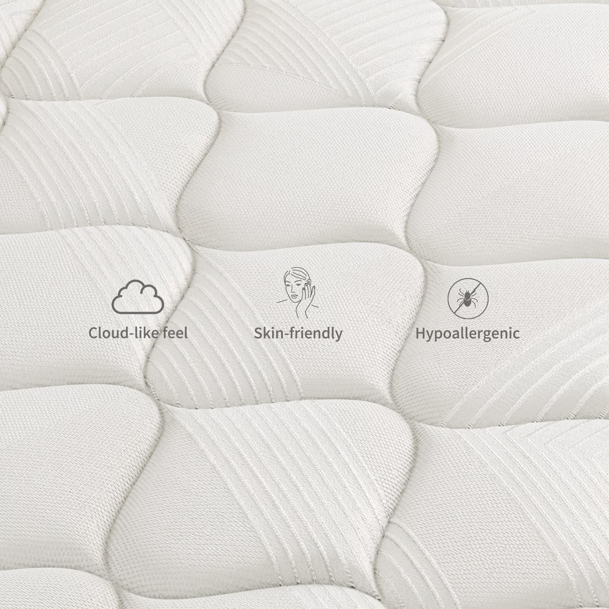 Babo Care King Mattress, 10 inch Cooling Memory Foam Mattress, Hybrid Firm Mattress in a Box, Pocket Spring, Pressure Relief, CertiPUR-US Certified