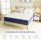 Babo Care Hybrid Full Mattress, 12 inch Pocketed Coils & Memory Foam, Firm Support, Motion Isolation, Cool & Breathable, CertiPUR-US Certified
