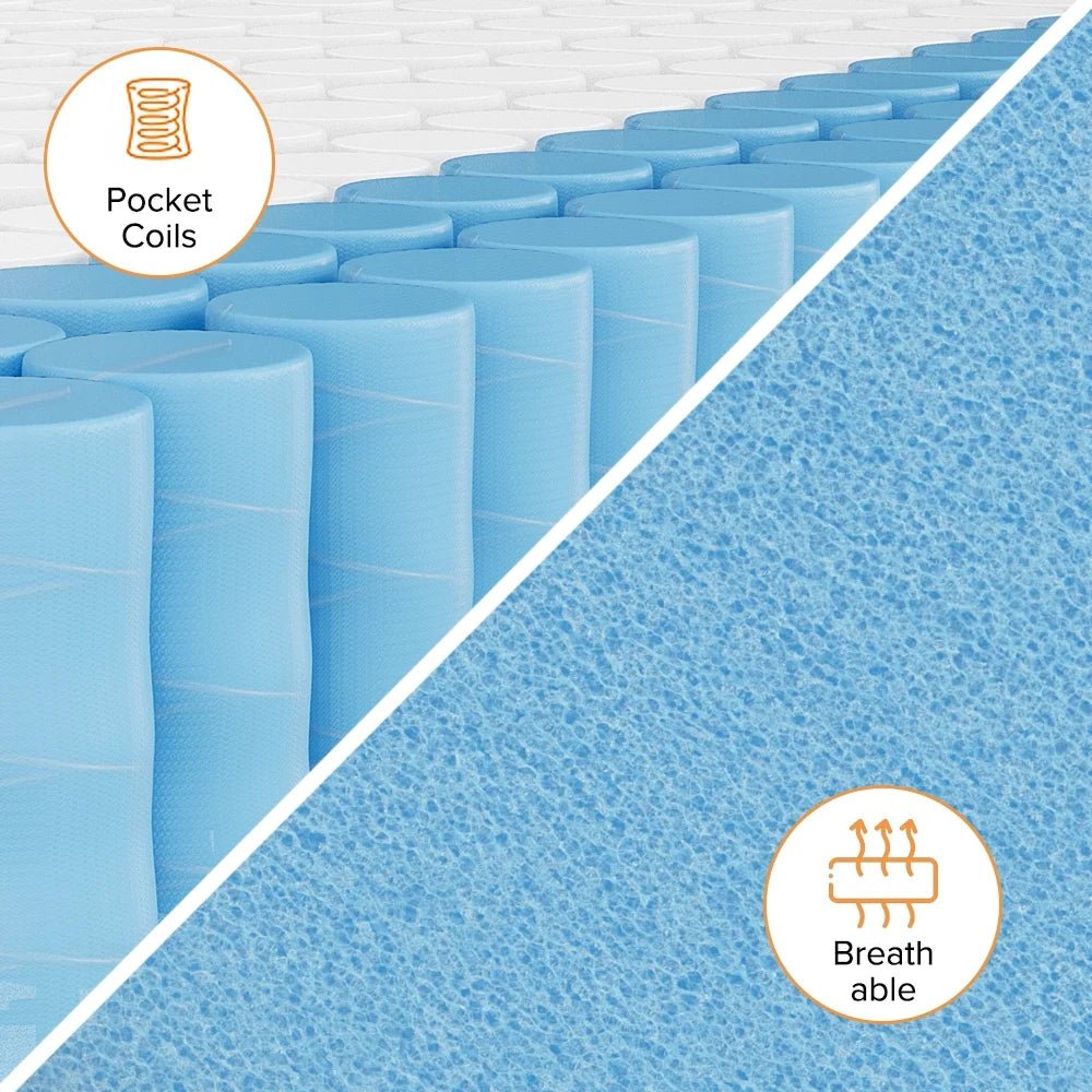 Babo Care 12 inch King Hybrid Mattress, Medium Firm , Motion Isolation, CertiPUR-US Certified, Bed-in-a-Box