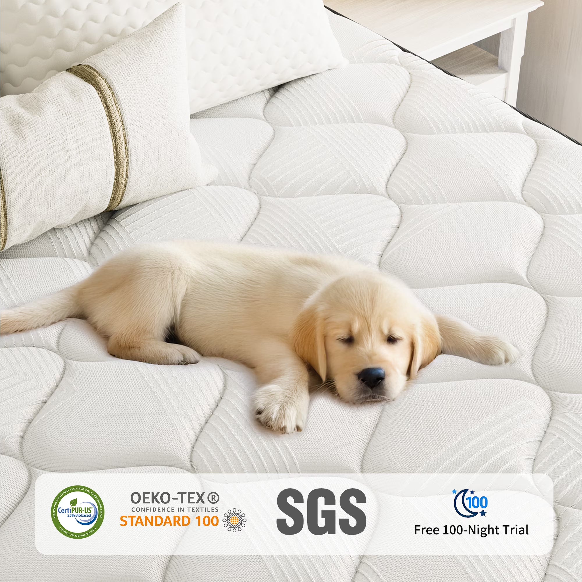 Babo Care King Mattress, 10 inch Cooling Memory Foam Mattress, Hybrid Firm Mattress in a Box, Pocket Spring, Pressure Relief, CertiPUR-US Certified