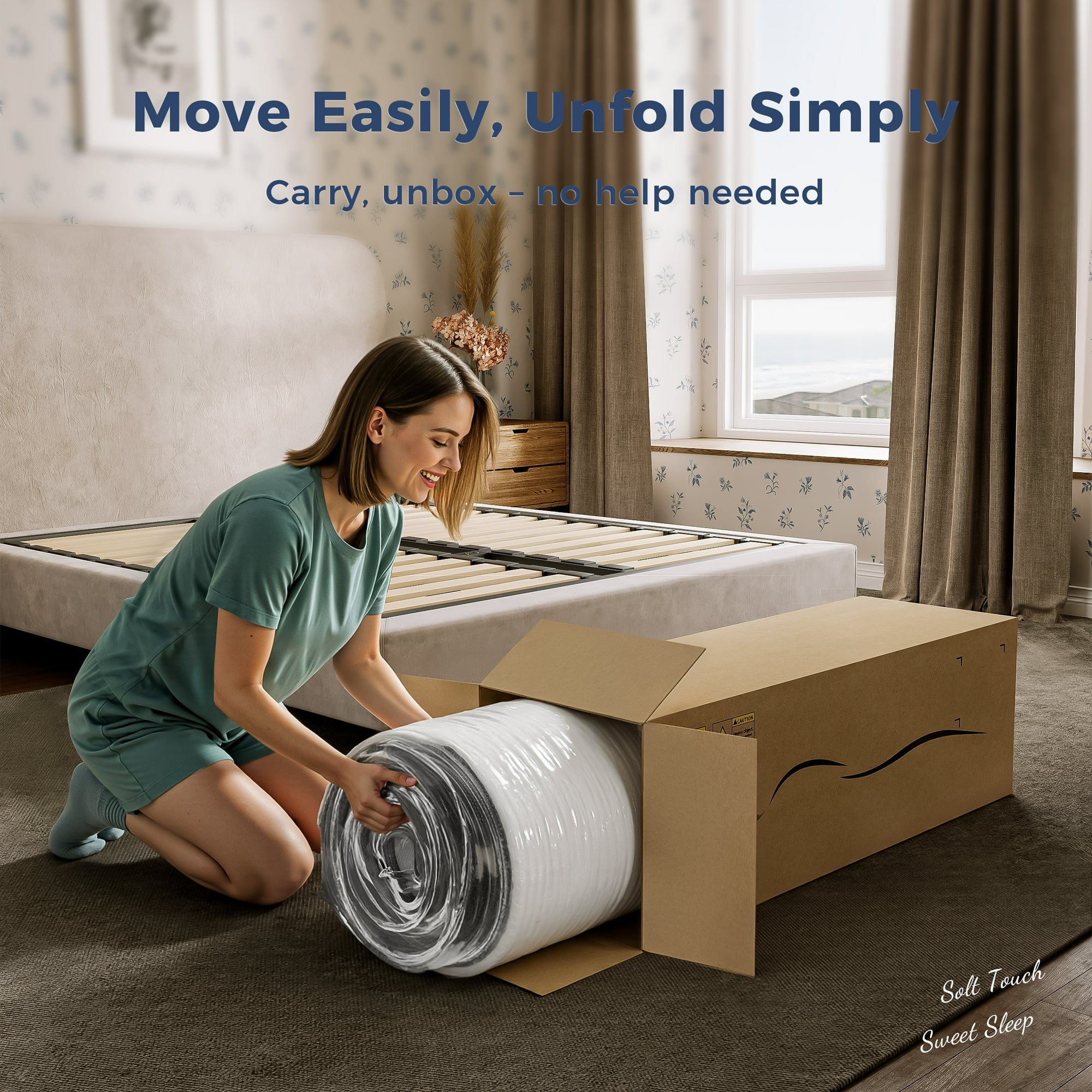 Babo Care Full Hybrid Mattress, Mattress in a Box, 10 inch Pocket Spring, Medium Support, Pressure Relief, CertiPUR-US Certified