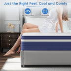 Babo Care Twin-XL 8 inch Cooling Gel Memory Foam Hybrid Mattress with Individually Pocketed Coils, Medium Support, Motion Isolation, Mattress in a Box, CertiPUR-US Certified