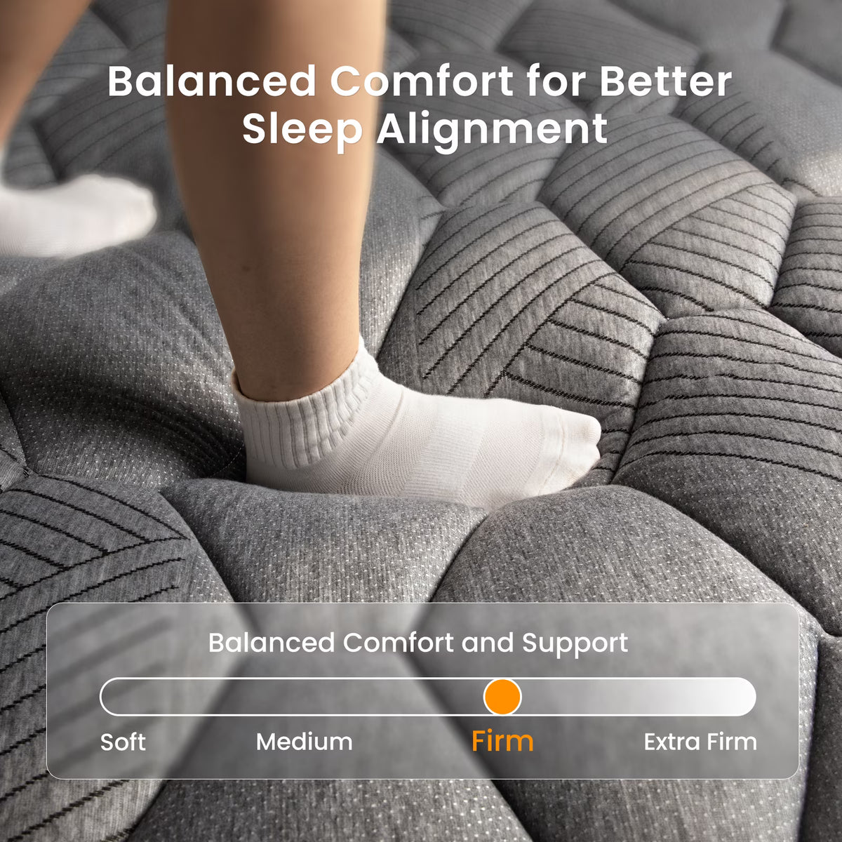 Babo Care Queen Mattress, 10 Inch Hybrid Mattress with Firm Support, Mattress in a Box, Fiberglass-Free & CertiPUR-US